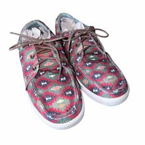 Twisted X Women's Hooey Loper casual shoes red Aztec size 10 southwest western